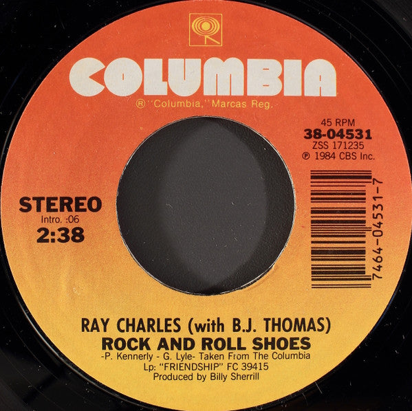 Ray Charles With B.J. Thomas : Rock And Roll Shoes / Then I'll Be Over You (7", Styrene, Pit)