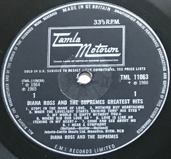 The Supremes : Diana Ross And The Supremes Greatest Hits (LP, Comp, Mono)
