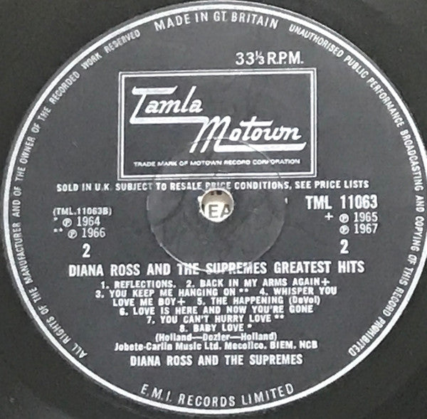 The Supremes : Diana Ross And The Supremes Greatest Hits (LP, Comp, Mono)