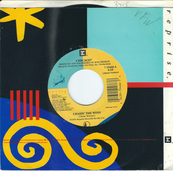 Chicago (2) : Chasin' The Wind (7", Single)