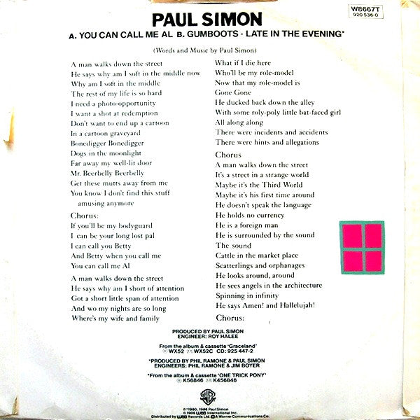 Paul Simon : You Can Call Me Al (12")