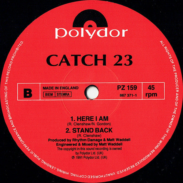 Catch 23 : Here I Am (The Dance Floor Damage Mix) (12", Single)