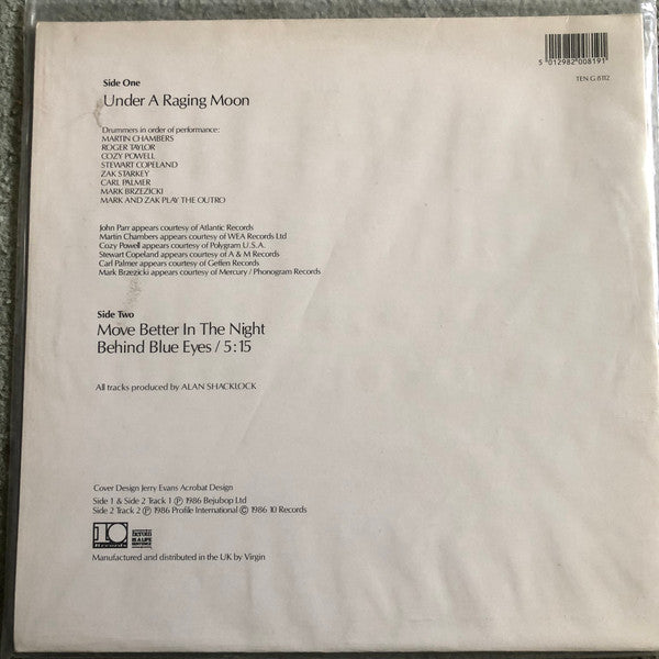 Roger Daltrey : Under A Raging Moon (12", Single, S/Edition, Gat)