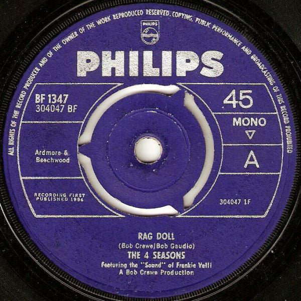 The Four Seasons : Rag Doll  (7", Single, Mono, Pus)