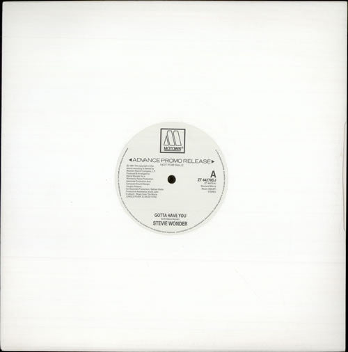 Stevie Wonder : Gotta Have You (12", Promo)