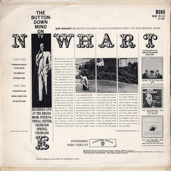 Bob Newhart : The Button-Down Mind On TV (LP, Album, Mono)