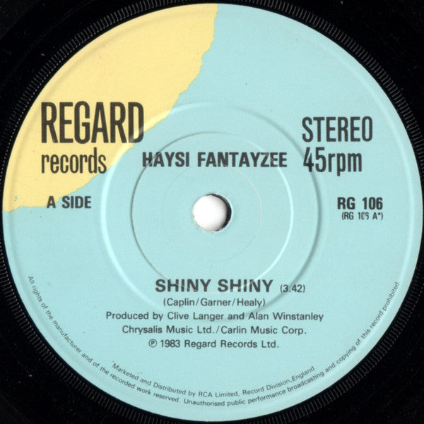 Haysi Fantayzee : Shiny Shiny (7", Single)