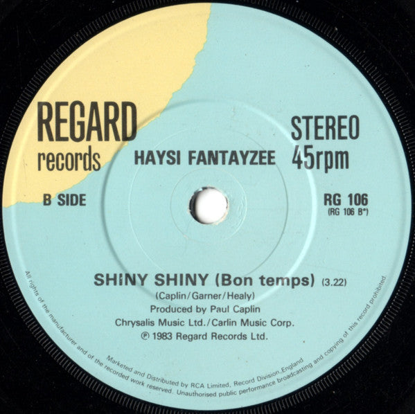 Haysi Fantayzee : Shiny Shiny (7", Single)