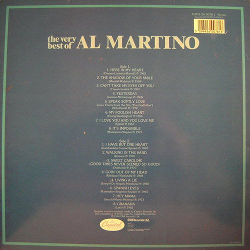 Al Martino : The Very Best Of (LP, Comp, RE)