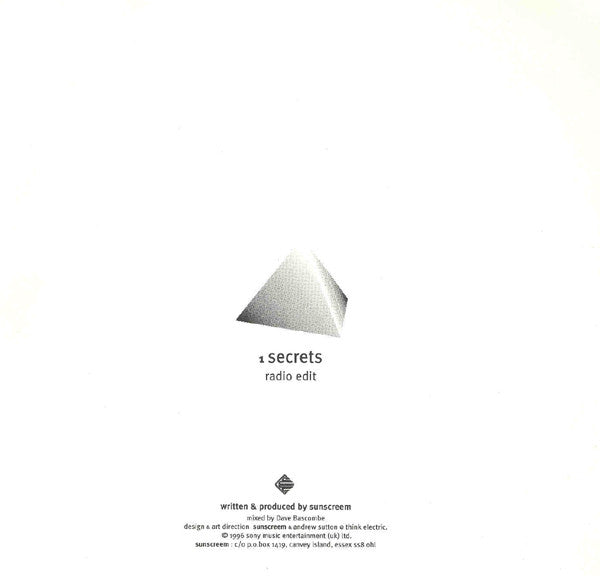 Sunscreem : Secrets (CD, Single, Promo)