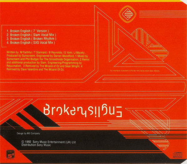 Sunscreem : Broken English (CD, Single, CD1)
