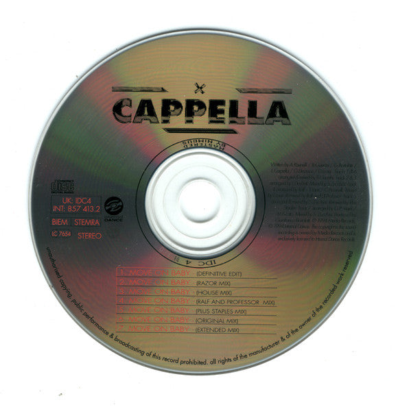 Cappella : Move On Baby (CD, Single)