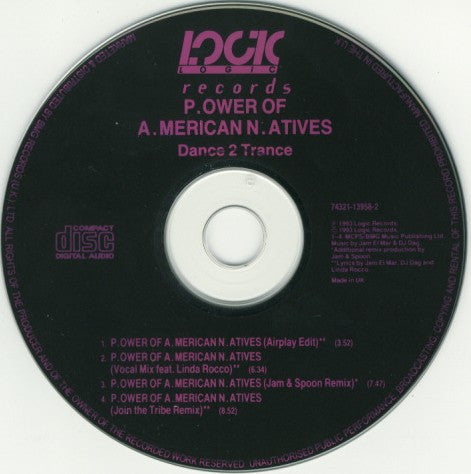 Dance 2 Trance : P.ower Of A.merican N.atives (CD, Single)
