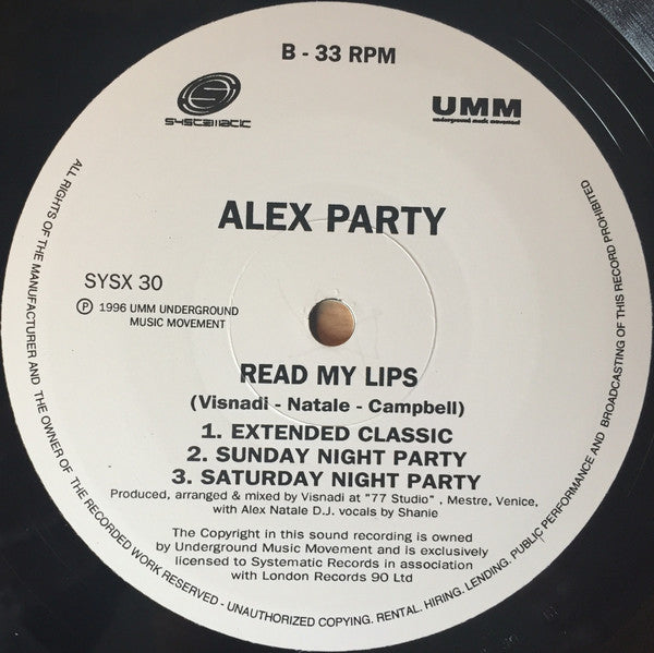Alex Party : Read My Lips (12")