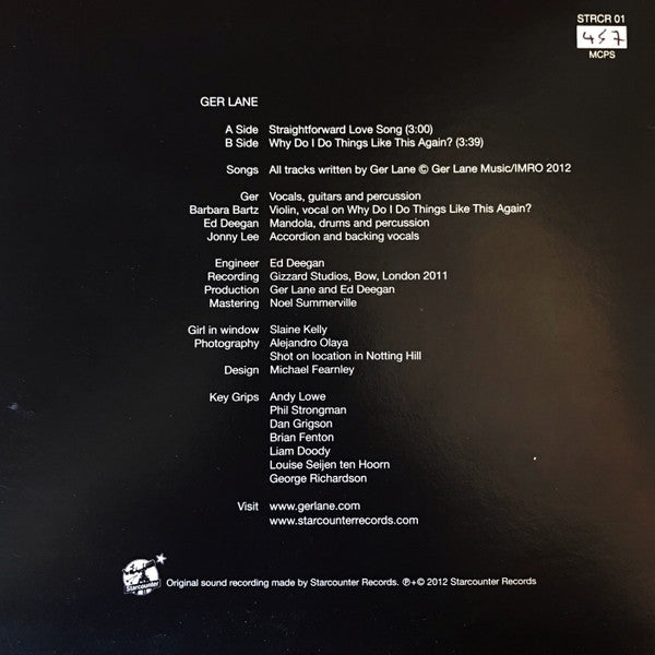 Ger Lane : Straightforward Love Song (7", Single, Han)