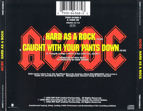 AC/DC : Hard As A Rock (CD, Single, Pos)