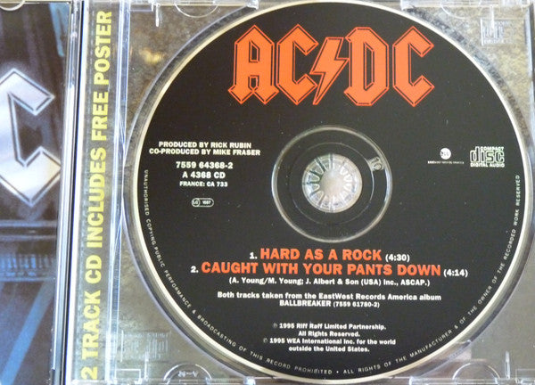 AC/DC : Hard As A Rock (CD, Single, Pos)