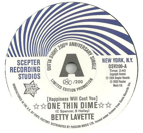 Bettye Lavette, Nella Dodds : One Thin Dime / First Date (7", Ltd, Promo, Sol)