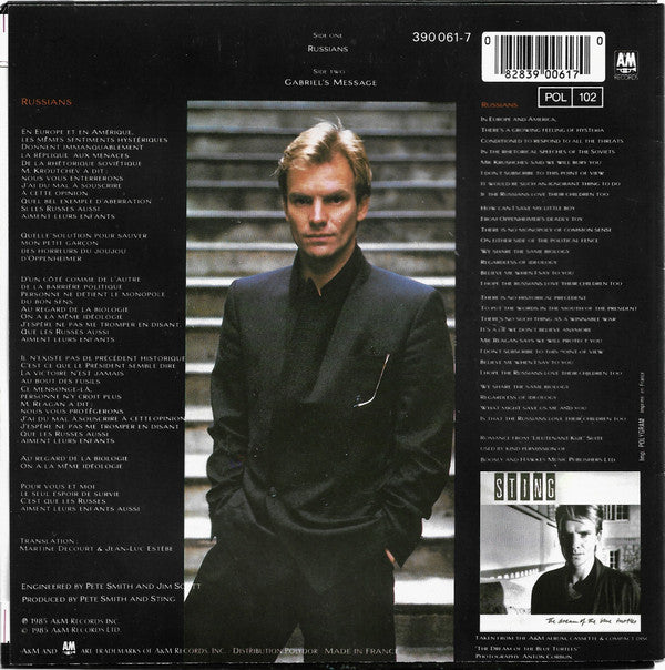 Sting : Russians (7", Single, Pai)