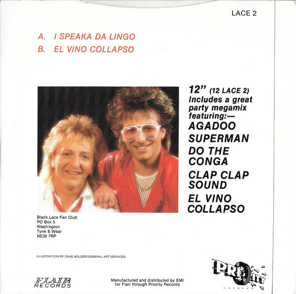 Black Lace : I Speaka Da Lingo / El Vino Collapso (7", Single)