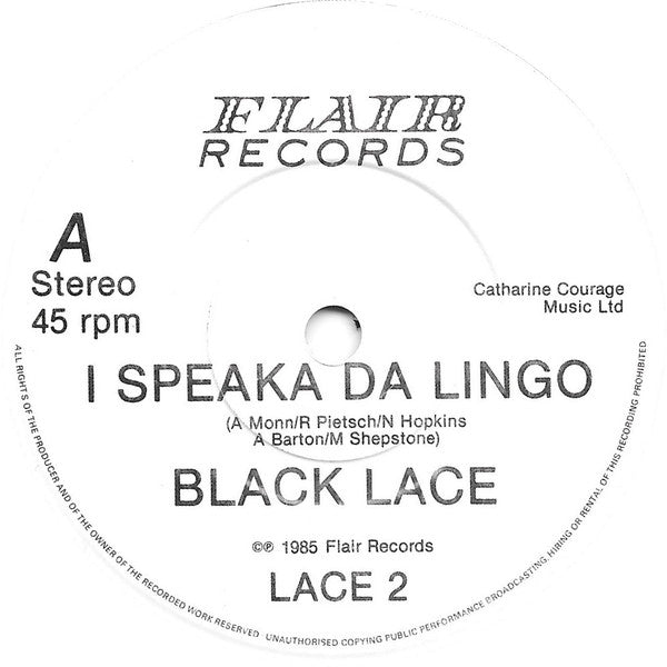 Black Lace : I Speaka Da Lingo / El Vino Collapso (7", Single)