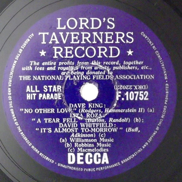 Various : All Star Hit Parade (Shellac, 10")