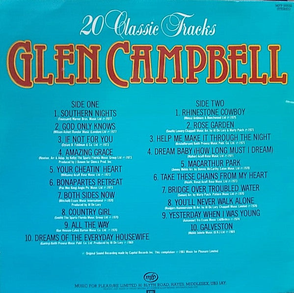 Glen Campbell : 20 Classic Tracks (LP, Album, Comp)