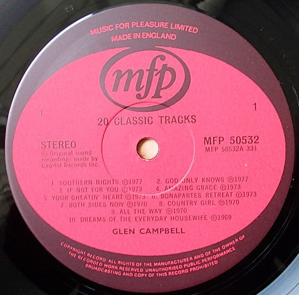 Glen Campbell : 20 Classic Tracks (LP, Album, Comp)