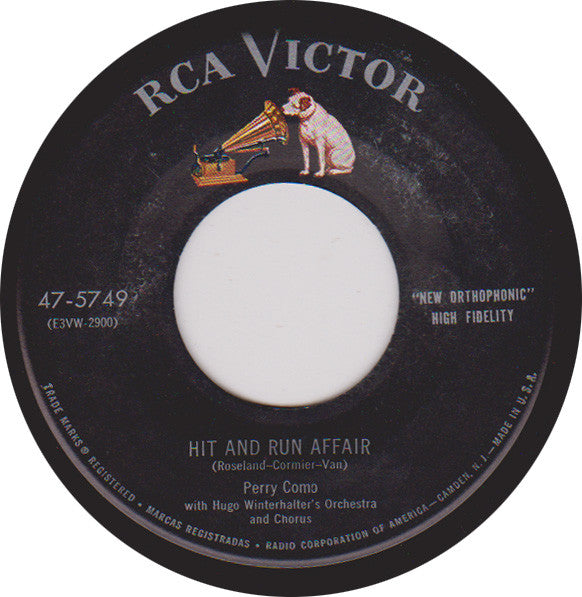 Perry Como : Hit And Run Affair / There Was Never A Night So Beautiful (7")