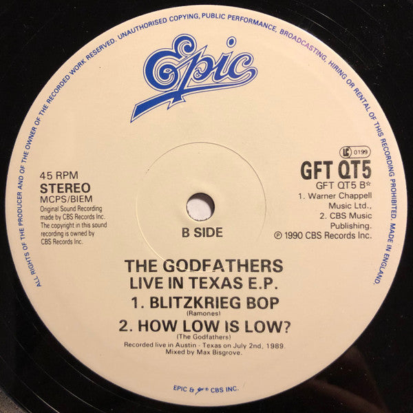 The Godfathers : I’m Lost And Then I’m Found (Live In Texas E.P.) (10", EP, Ltd)