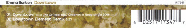 Emma Bunton : Downtown (The Official BBC Children In Need Single 2006) (CD, Single, CD1)