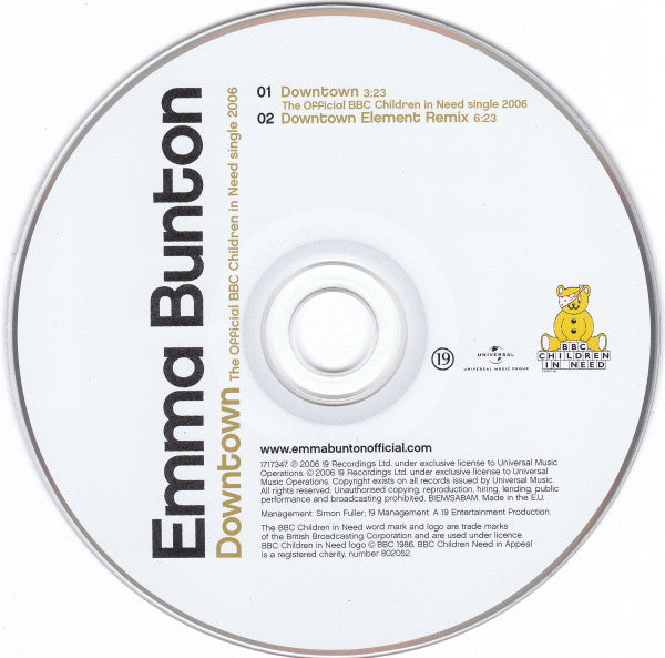 Emma Bunton : Downtown (The Official BBC Children In Need Single 2006) (CD, Single, CD1)