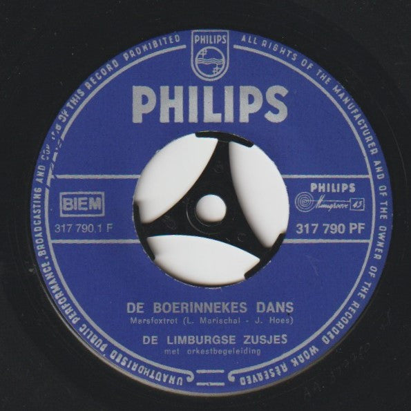 De Limburgse Zusjes : De Boerinnekes Dans / Ik Wacht Op Jou (7", Single, Mono, Juk)