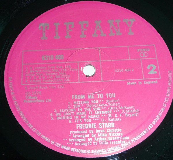 Freddie Starr : From Me To You (LP)