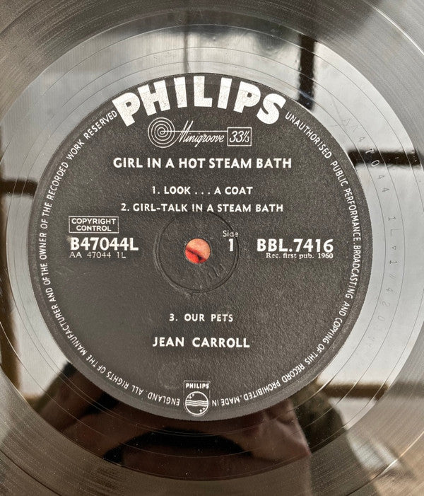 Jean Carroll : Girl In A Hot Steam Bath  (LP, Mono)