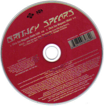 Britney Spears : Chris Cox Megamix (CD, Single, Promo)