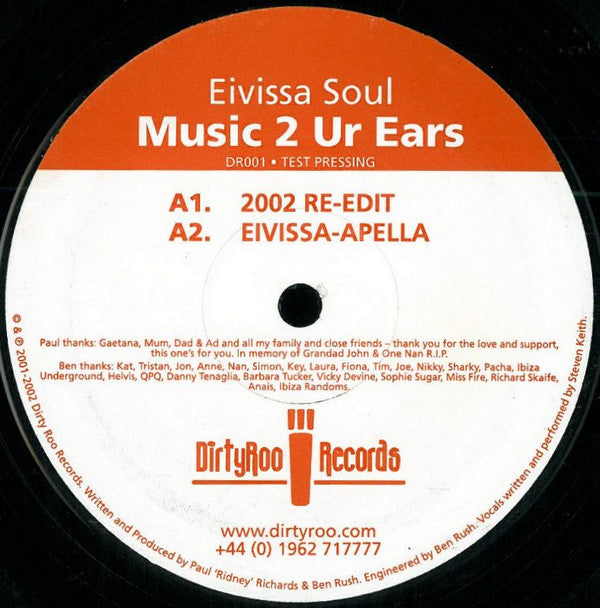 Eivissa Soul : Music 2 Ur Ears (12", TP)