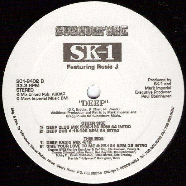 SK-1 Featuring Rosie J : Deep (12")