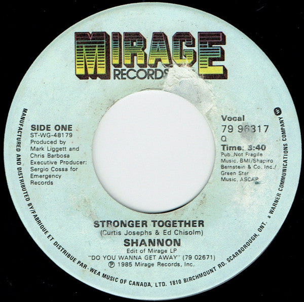 Shannon : Stronger Together (7", Single)