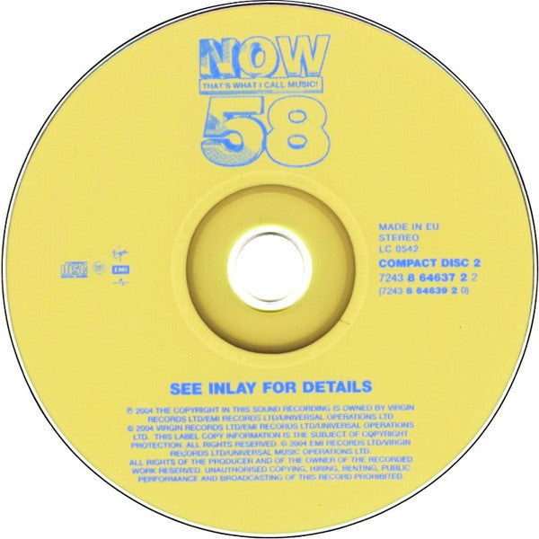 Various : Now That's What I Call Music! 58 (2xCD, Comp)