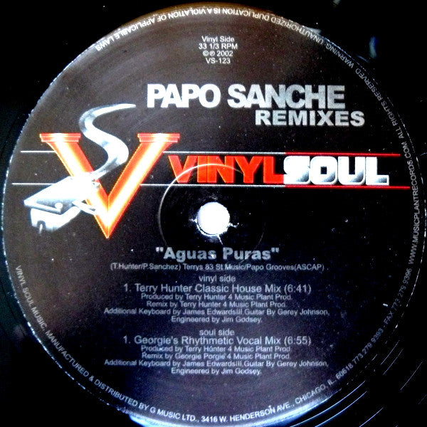 Papo Sanchez : Aguas Puras (Remixes) (12")