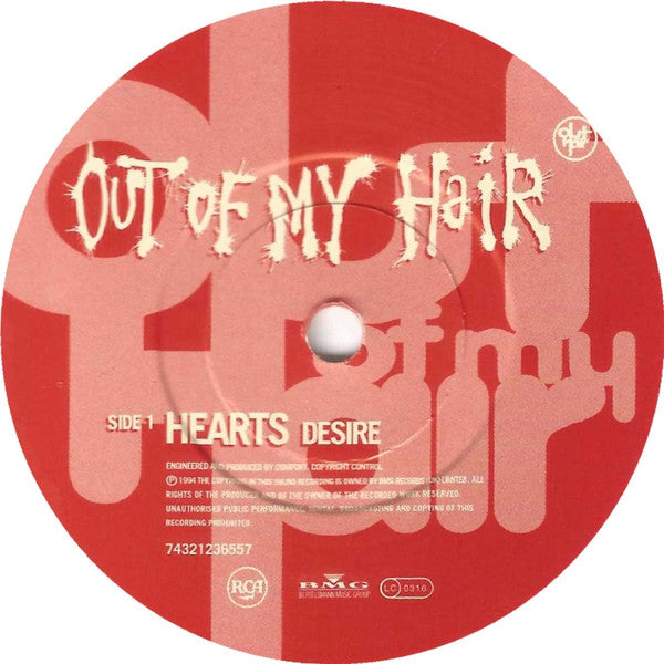 Out Of My Hair : Hearts Desire (7", Red)
