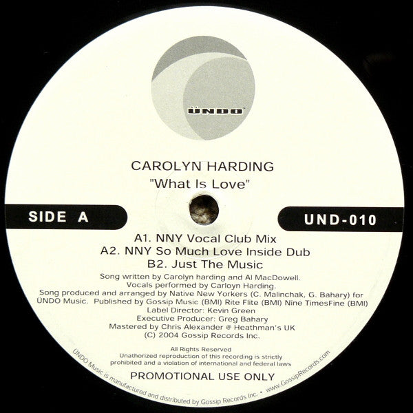 Carolyn Harding : What Is Love (12", Promo)