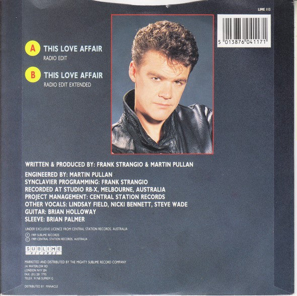 Stefan Dennis : This Love Affair (7", Single)
