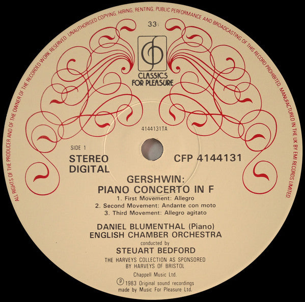 George Gershwin - Daniel Blumenthal, English Chamber Orchestra, Steuart Bedford : Rhapsody In Blue / Piano Concerto In F / An American In Paris (LP, Album)