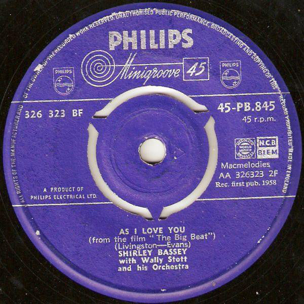 Shirley Bassey With Wally Stott & His Orchestra : Hands Across The Sea (7", Single, 3-P)