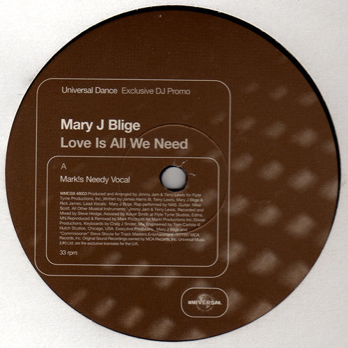 Mary J. Blige : Love Is All We Need (2x12", Promo)