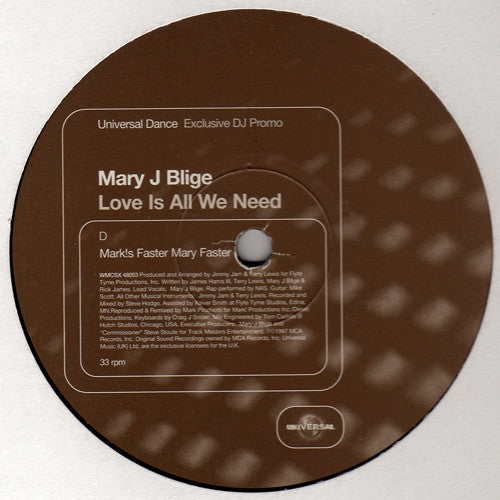 Mary J. Blige : Love Is All We Need (2x12", Promo)