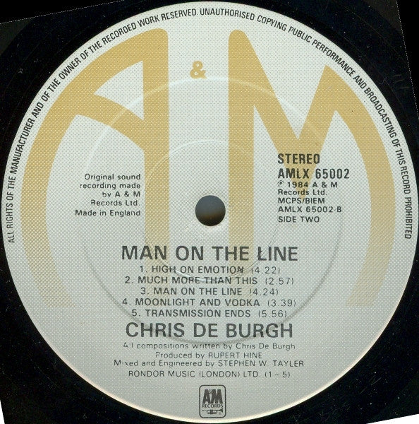 Chris de Burgh : Man On The Line (LP, Album)