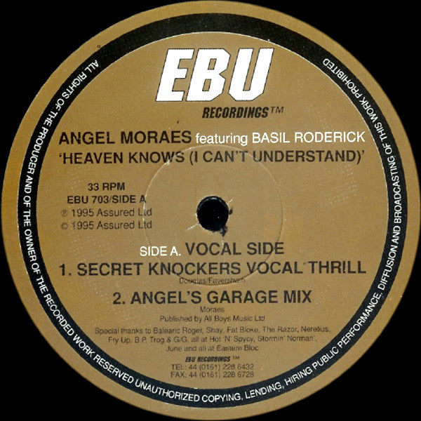 Angel Moraes Featuring Basil Rodericks : Heaven Knows (I Can't Understand) (12")